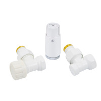 Комплект термостатичний GZ1/2 x GW1/2, білий, кутовий з головкою MINI M30x1,5