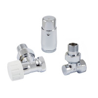 Комплект термостатичний GZ1/2 x GW1/2, хром, кутовий з головкою MINI M30x1,5