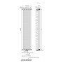Радіатор вертикальний Warm Well Column 2 1800x380 мм, колір необробленого металу №34