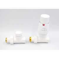 Комплект вентилів термостатичних Royal, White mat прямий ROGS0221 CF/P
