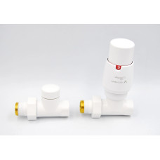 Комплект вентилів термостатичних Royal, White mat прямий ROGS0221 CF/P