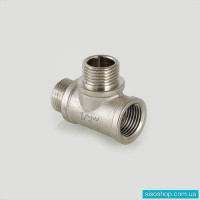 Фитинг резьбовой – тройник с двумя переходами на наружную резьбу VALTEC VTr.133 