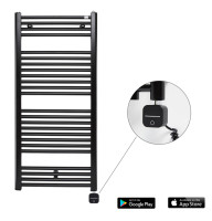 Електричний рушниковисушувач Zehnder Virando 1226 x 500 мм з теном NEX, чорний
