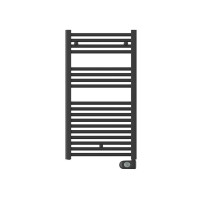 Електрична рушникосушка Zehnder Aura 980×500 з ТЕНом MUSA Eco, чорний мат — 500 Вт (арт. PBEBZ-090-50/MQ-SC)