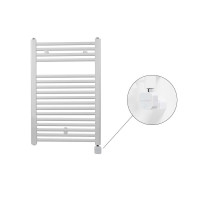 Zehnder Virando 786×500 — електрична рушникосушка з ТЕНом NEX HOME, білий колір, 600 Вт, приховане/розетка (AB-080-050-9016-NEX-HID).
