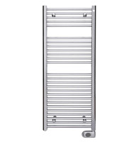 Електрична рушникосушка Zehnder Aura 1226×500 — хром, з вбудованим ТЕНом MUSA Eco 300 Вт (PBECZ-120-50/MQ-SC)