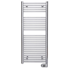 Електрична рушникосушка Zehnder Aura 1226×500 — хром, з вбудованим ТЕНом MUSA Eco 300 Вт (PBECZ-120-50/MQ-SC)