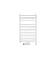 Водяна рушникосушка Zehnder Aura 775×500 (білий RAL 9016) — двоенергетичне виконання, для системи опалення, PBN-080-050-05-9016