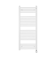 Zehnder Aura 1217×500 — електрична рушникосушка (білий RAL 9016) з ТЕНом HEC 1.0, 600 Вт (PBEC-120-050-HEC-HID)