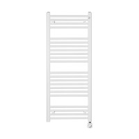 Zehnder Aura 1217×500 — електрична рушникосушка (білий RAL 9016) з ТЕНом HEC 1.0, 600 Вт (PBEC-120-050-HEC-HID)
