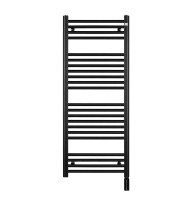 Zehnder Aura 1217×500 (чорний) — електрична рушникосушка з ТЕНом HOTS/HOT2 600 Вт, приховане/розетка, PBEN-120-050-9205-HOTS-HID