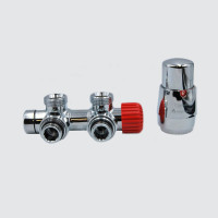 Комплект термостатичний Vario Term кутовий TWINS 50 мм, Chrome №99 TSGS0202FKP